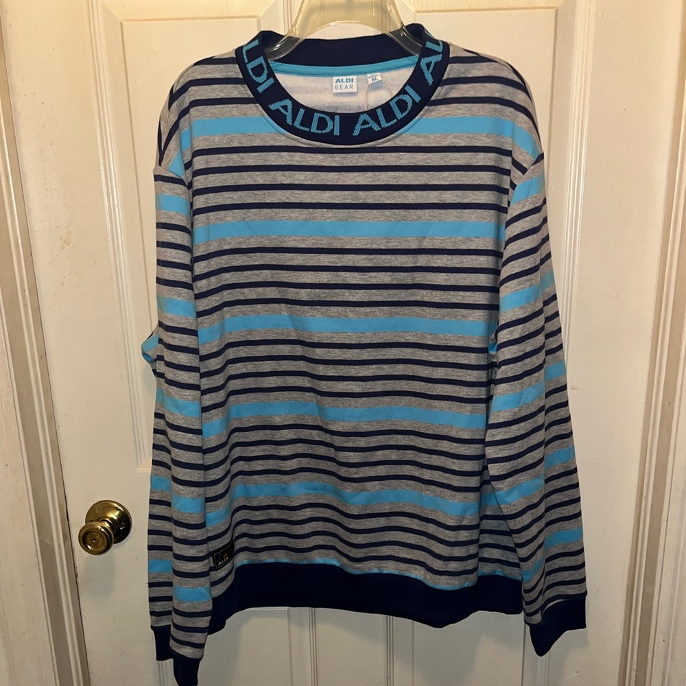 ALDI GEAR Long Sleeve Stripes Sweatshirt. Sz XL. NWT.